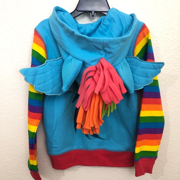MY LITTLE PONY Girls Hooded Full Zip Hoodie Sweatshirt Wings Decorated NWT - Picture 13 of 13